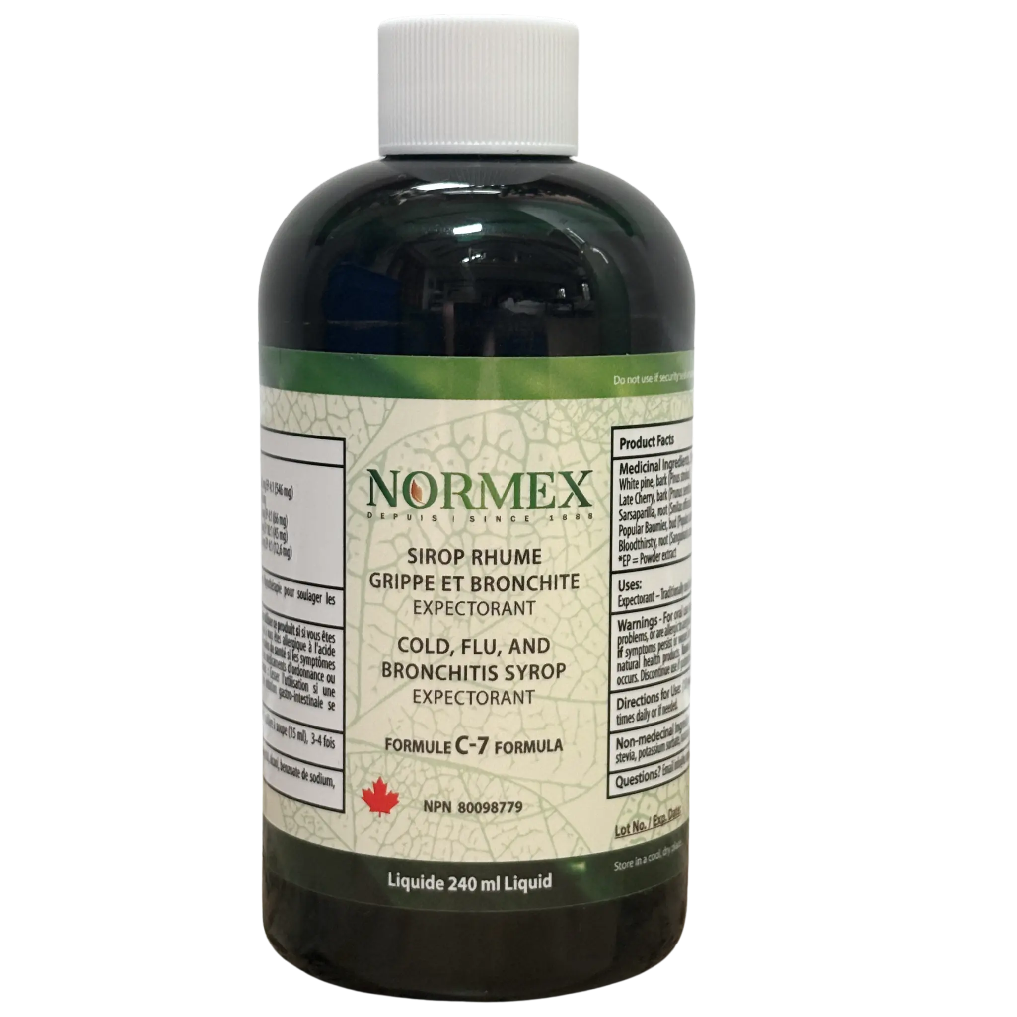 Sirop contre la toux, bronchite - Formule C7