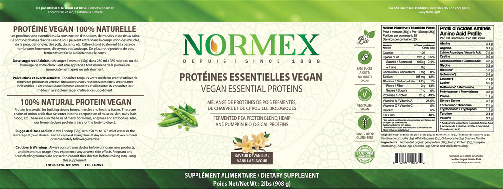 Protéines Vegan 100% naturelle